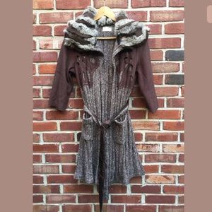 Elizabeth & James Cardigan Tie Coat SZ 1 Wool